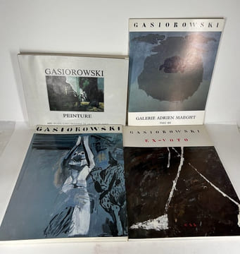 Réunion de 4 publications autour de Gérard Gasiorowski - 1 / Gasiorowski. Peinture. Adrien Maeght, Paris, Arc Musee D'Art Moderne, 1983, broché, ...