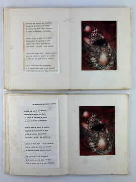 LIVRE D'ARTISTE - MAQUETTES pour "Poèmes - Cinq gravures originales de Visat", en deux états. . ARRABAL - Georges VISAT