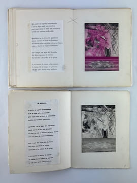LIVRE D'ARTISTE - MAQUETTES pour "Poèmes - Cinq gravures originales de Visat", en deux états. . ARRABAL - Georges VISAT
