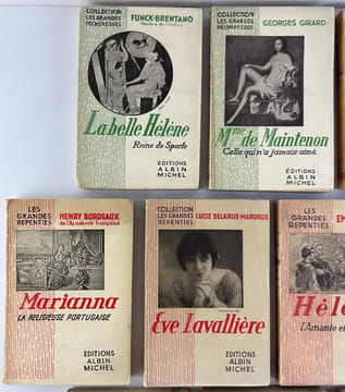 Réunion de 10 titres de la Collection Les Grandes Pécheresses et Les Grandes Repenties. Pécheresses : Madame Récamier. Mme de Fontanges ou fantaisie ...