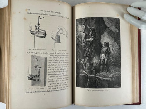 La vie souterraine ou Les mines et les mineurs. Ouvrage illustré de 160 gravures sur bois, de 20 cartes tirées en couleurs et de 10 planches imprimées ...