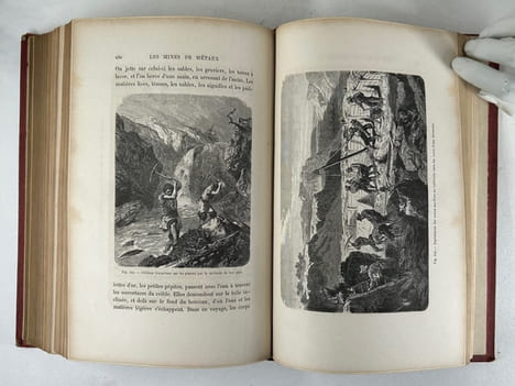 La vie souterraine ou Les mines et les mineurs. Ouvrage illustré de 160 gravures sur bois, de 20 cartes tirées en couleurs et de 10 planches imprimées ...