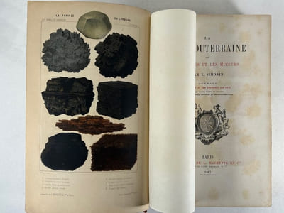 La vie souterraine ou Les mines et les mineurs. Ouvrage illustré de 160 gravures sur bois, de 20 cartes tirées en couleurs et de 10 planches imprimées en chromo-lithographie