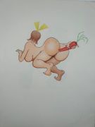 (CURIOSA) ALBERT DUBOUT. Thémis au secours de la légende de Phryné à Abélard. Suite complète de 6 pochoirs érotiques et humoristiques pour accompagner le livre de Raymond Hesse. par Albert Dubout - Image 4