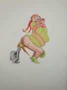 (CURIOSA) ALBERT DUBOUT. Thémis au secours de la légende de Phryné à Abélard. Suite complète de 6 pochoirs érotiques et humoristiques pour accompagner le livre de Raymond Hesse. par Albert Dubout - Image 5