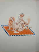 (CURIOSA) ALBERT DUBOUT. Thémis au secours de la légende de Phryné à Abélard. Suite complète de 6 pochoirs érotiques et humoristiques pour accompagner le livre de Raymond Hesse. par Albert Dubout - Image 6