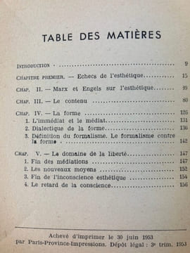 Contribution à l'esthétique. Envoi à Pierre DAIX.. Henri LEFEBVRE