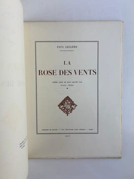 La Rose des Vents. Poème orné de bois gravés par Paul Vera. Envoi à Eugène Marsan. . Paul LECLERE