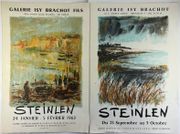 2 affiches STEINLEN lithographiées pour la Galerie Isy Brachot. 24 janvier - 5 février 1963 (imprimerie René Guillard) & 23 Septembre au 5 octobre par STEINLEN - Image 1
