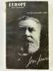 Revue Europe 354-355 Octobre - Novembre 1958 Jean Jaurès. Revue Europe. Collectif