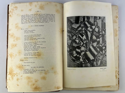 Les Soirées de Paris Juillet - Août 1914 - Numéro 26 & 27. SOMMAIRE : Treize reproductions d'après les peintures de MAURICE DE VLAMNICK, celles de FERNAND LEGER et les caricatures récentes de AMRIUS DE ZAYAS. Chronique mensuelle : Fantômas - Maurice Raynal - Jacques Dyssord - Roch Grey - O. W. Gambedoo - Jean Cérusse - Guillaume Apollinaire etc. F.S. Flint : Imagistes. Gabriel Arbouin : Devant l'Idéogramme d'Apollinaire. Guillaume Apollinaire : IDEOGRAMMES LYRIQUES. Roch Grey : P.R.R.D.V. Max Jacob : Ecrit pour la S.A.F. - Concours du Conservatoire. Mireille Havet: Proses et poèmes. Albert Savinio : Les chants de la Mi-Mort. Léopold Sturzwage : Le rythme coloré. Léonard Pieux : Soliloques gaillards. Blaise Cendrars : Trois Poèmes. Georges Rouault : L'Artiste - Miserere - Mère. Maurice Raynal : Le Boxeur et son ombre. G.P. Fauconnet : Conversation recueillie. Alan Seeger : Le Baseball aux Etats-Unis. Jacques Dyssord : Poème.