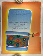 Affiche lithographiée : Folon oeuvre gravé - Musée d'Art Moderne de Ceret, Juillet - Août 1984 par Jean-Michel FOLON - Image 1