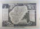 CARTE HISTORIEE - DEPARTEMENT DE LA CHARENTE. Carte ancienne (45x32cm) sur acier de l'ATLAS NATIONAL ILLUSTRÉ de Victor LEVASSEUR. 1856. Coloris ...