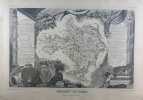 CARTE HISTORIEE - DEPARTEMENT DU GARD. Carte ancienne (45x32cm) sur acier de l'ATLAS NATIONAL ILLUSTRÉ de Victor LEVASSEUR. 1856. Coloris manuels ...