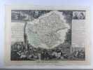 CARTE HISTORIEE - DEPARTEMENT DE LA LOIRE INFÉRIEURE. Carte ancienne (45x32cm) sur acier de l'ATLAS NATIONAL ILLUSTRÉ de Victor LEVASSEUR. 1856. ...