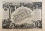 CARTE HISTORIEE - DEPARTEMENT DE LA HAUTE-SAONE. Carte ancienne (45x32cm) sur acier de l'ATLAS NATIONAL ILLUSTRÉ de Victor LEVASSEUR. 1856. Coloris ...