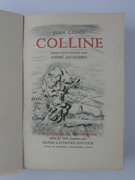 Colline. Seize eaux-fortes par André Jacquemin.. Jean GIONO