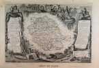 CARTE HISTORIEE - DEPARTEMENT DU TARN. Carte ancienne (45x32cm) sur acier de l'ATLAS NATIONAL ILLUSTRÉ de Victor LEVASSEUR. 1856. Coloris manuels ...