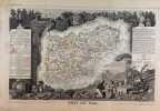 CARTE HISTORIEE - DEPARTEMENT DU VAR. Carte ancienne (45x32cm) sur acier de l'ATLAS NATIONAL ILLUSTRÉ de Victor LEVASSEUR. 1856. Coloris manuels ...