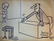 Dessin original au feutre, grand format, avec envoi autographe signé "respectueux et amical souvenir PIEM" par PIEM - Image 1