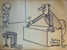 Dessin original au feutre, grand format, avec envoi autographe signé "respectueux et amical souvenir PIEM". PIEM