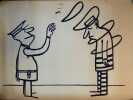 Dessin original au feutre, grand format (gendarme & prisonnier). PIEM