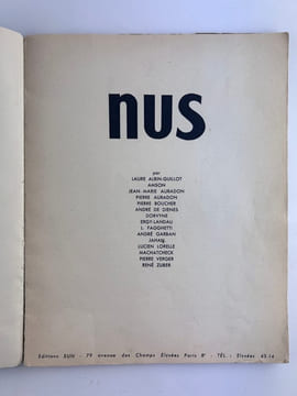 NUS. Laure Albin-Guillot, Amson, Jean-Marie Auradon, Pierre Auradon, Pierre Boucher, André de Dienes, Doryvine, Ergy-Landau, L. Fagghetti, André ...