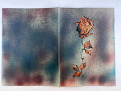 LIVRE D'ARTISTE. Exemplaire unique constitué de 6 oeuvres originales autour de la représentation de la rose. par Anonyme