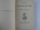 Po&egrave;mes antiques. Leconte de Lisle