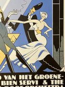 Affiche MALLE BEURSBAL. Organisatie : Beursschouwburg.Raymond Van Het Groenewoud & Bien Servi & The Pasadena Roof Orchestra. Zaterdag 18 December in Ancienne Belgique par EVER MEULEN - Image 3