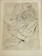 Eau-forte originale LA RENCONTRE, numérotée 4/100 et signée au crayon. Sous verre.  par André BEGUIN (1927 - 2021) - Image 1