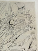 Eau-forte originale LA RENCONTRE, numérotée 4/100 et signée au crayon. Sous verre.  par André BEGUIN (1927 - 2021) - Image 2