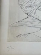 Eau-forte originale LA RENCONTRE, numérotée 4/100 et signée au crayon. Sous verre.  par André BEGUIN (1927 - 2021) - Image 5
