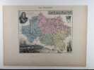 Carte historiée en couleurs du département de l'ALLIER. Extraite de l'Atlas - La France et ses colonies - par Vuillemin, d'après les cartes de ...