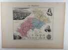 Carte historiée en couleurs du département des HAUTES-ALPES. Extraite de l'Atlas - La France et ses colonies - par Vuillemin, d'après les cartes de ...