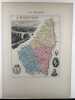Carte historiée en couleurs du département de l'ARDECHE. Extraite de l'Atlas - La France et ses colonies - par Vuillemin, d'après les cartes de ...