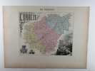 Carte historiée en couleurs du département de CORREZE. Extraite de l'Atlas - La France et ses colonies - par Vuillemin, d'après les cartes de Cassini, ...