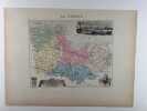 Carte historiée en couleurs du département des COTES-DU-NORD. Extraite de l'Atlas - La France et ses colonies - par Vuillemin, d'après les cartes de ...
