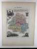 Carte historiée en couleurs du département de la DORDOGNE. Extraite de l'Atlas - La France et ses colonies - par Vuillemin, d'après les cartes de ...