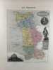 Carte histori&eacute;e en couleurs du d&eacute;partement de la MANCHE. Extraite de l'Atlas - La France et ses colonies - par Vuillemin, d'apr&egrave;s les cartes de ...
