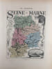 Carte histori&eacute;e en couleurs du d&eacute;partement de la SEINE-ET-MARNE. Extraite de l'Atlas - La France et ses colonies - par Vuillemin, d'apr&egrave;s les cartes ...