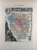 Carte histori&eacute;e en couleurs du d&eacute;partement de la SEINE-ET-OISE. Extraite de l'Atlas - La France et ses colonies - par Vuillemin, d'apr&egrave;s les cartes de ...