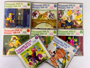 Chansons par-ci par-là. Les petits chanteurs de Vincennes et ensemble instrumental. Direction Jean Ladrette. Illustrations de Jean A. Mercier. COLLECTION COMPLÈTE des huit albums/ disques 45 T.  par Jean A. MERCIER - Image 1