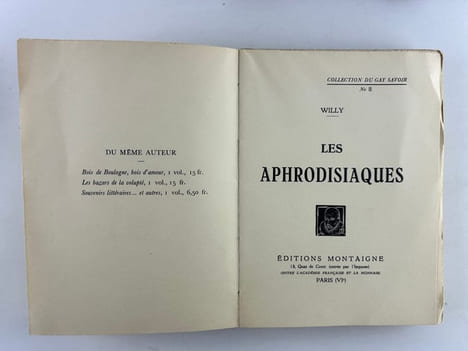 Les Aphrodisiaques. Collection du Gay Savoir n°8. WILLY