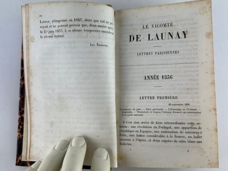 Le Vicomte de Launay. Lettres parisiennes. En 3 volumes, complet.. Madame Emile de GIRARDIN