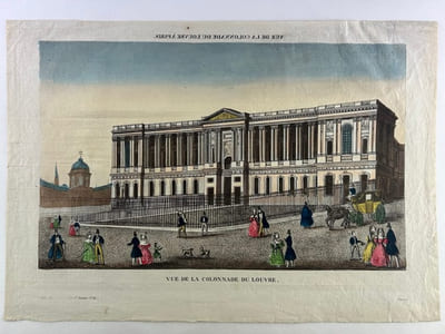 (VUE D'OPTIQUE/ ZYGRASCOPE) Vue de la Colonnade du Louvre
