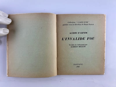 L'Invalide fou. Un des 25 ex. hors commerce sur papier vert