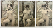 (Erotisme)  Série ancienne de 6 cartes érotiques colorisées. Début XXe. par  - Image 3