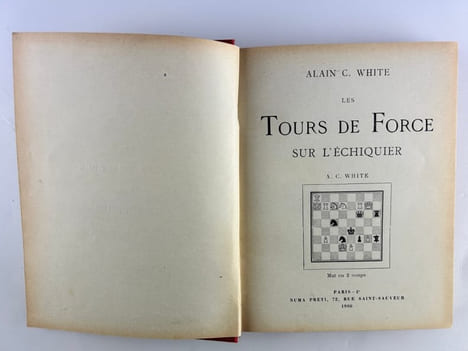 (Echecs - Chess) Les Tours de Force sur l'Echiquier. Mat en deux coups. . Alain C. WHITE