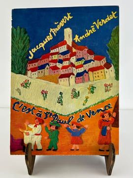 C'est à Saint Paul de Vence. Jacques PREVERT - André VERDET. Couverture originale d'Emilienne Delacroix.
